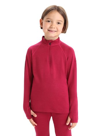 Dětské Long Sleeve Icebreaker Merino 260 Tech Half Zip Thermal Top Růžové | CZ 1008CTVE